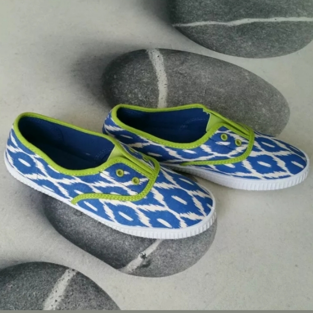 New Curve for Women Sneakers Gumshoes Blue Green - Picture 3 of 5
